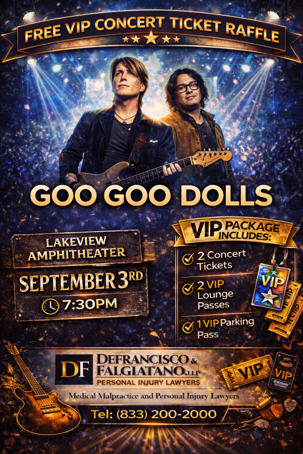 DeFrancisco & Falgiatano Personal Injury Lawyers are once again raffling off free concert tickets. Simply enter your contact information below. Winners will be posted on here and our Facebook page. Thank you! - Free Giveaway