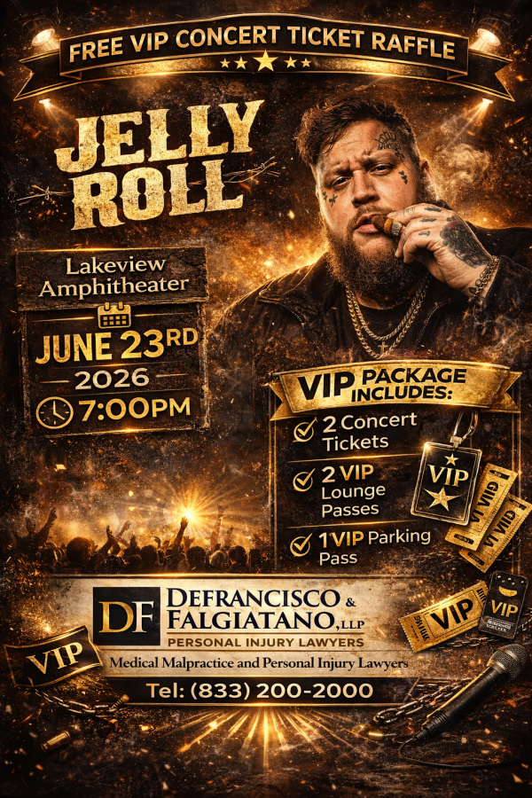As a thank you for all our community support, DeFrancisco & Falgiatano Personal Injury Lawyers are once again raffling off free concert tickets. Simply enter your contact information below. Winners will be posted on here and our Facebook page. Thank you! - Free Giveaway