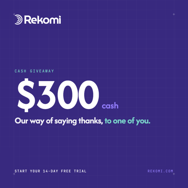 $300 Cash Giveaway from Rekomi.com! - Featured Giveaway