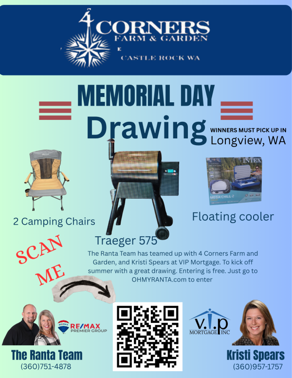 Memorial Day Drawing!!! Winner must pick up in Longview Wa. - Free Giveaway
