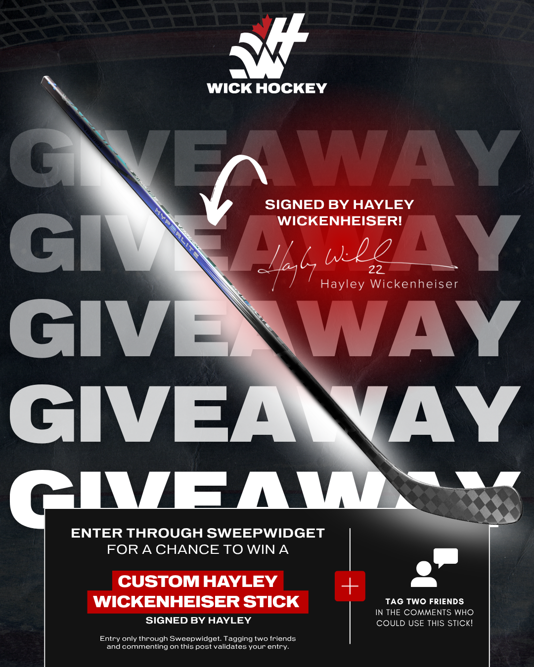 Wick Hockey Giveaway - Custom Hayley Wickenheiser Stick...