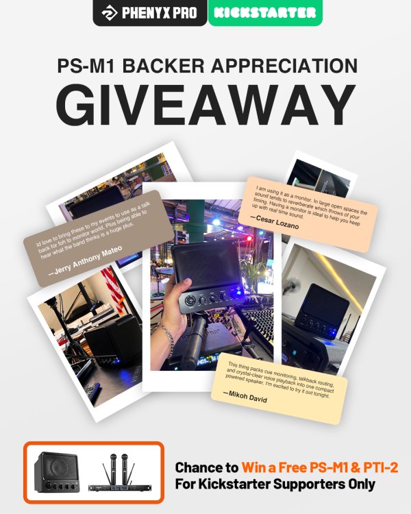 PS-M1 Backer Appreciation Giveaway - Free Giveaway