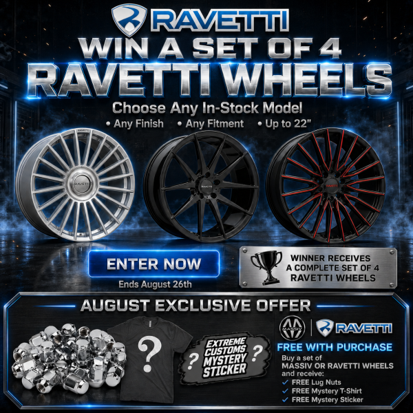Extreme Customs x Ravetti Wheels Giveaway - Free Giveaway