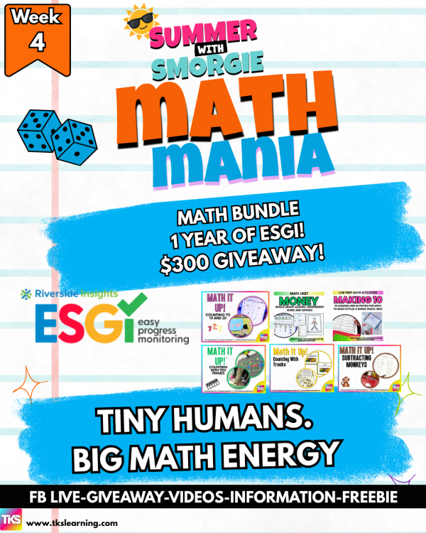 SUMMER WITH SMORGIE WEEK 4: MATH BUNDLE AND 1 YEAR OF ESGI! - Free Giveaway