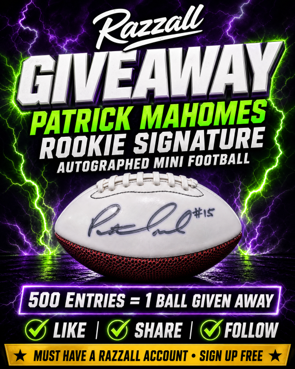 Patrick Mahomes ROOKIE Autographed Mini Football Giveaway - Free Giveaway