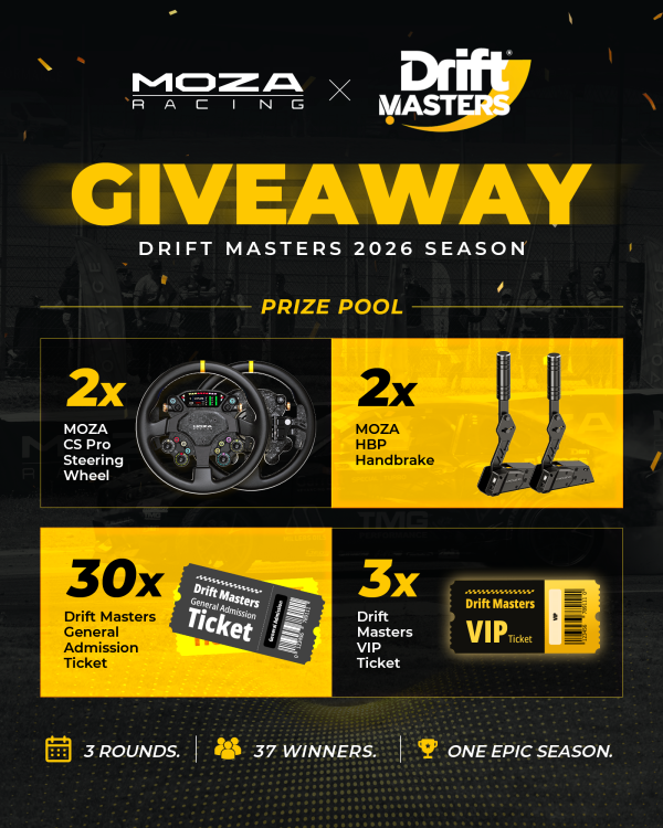 MOZA x Drift Masters 2026 Season Giveaway - Free Giveaway