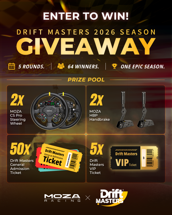 MOZA x Drift Masters 2026 Season Giveaway - Free Giveaway