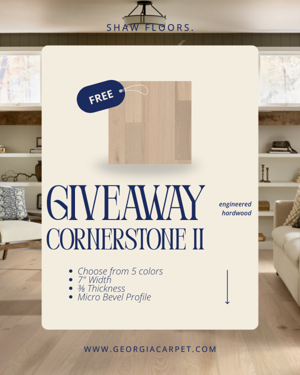 Enter to win 310 SQ.FT Shaw Hardwoods Cornerstone II SW789 7 1/2" Engineered Hardwood Plank - Free Giveaway