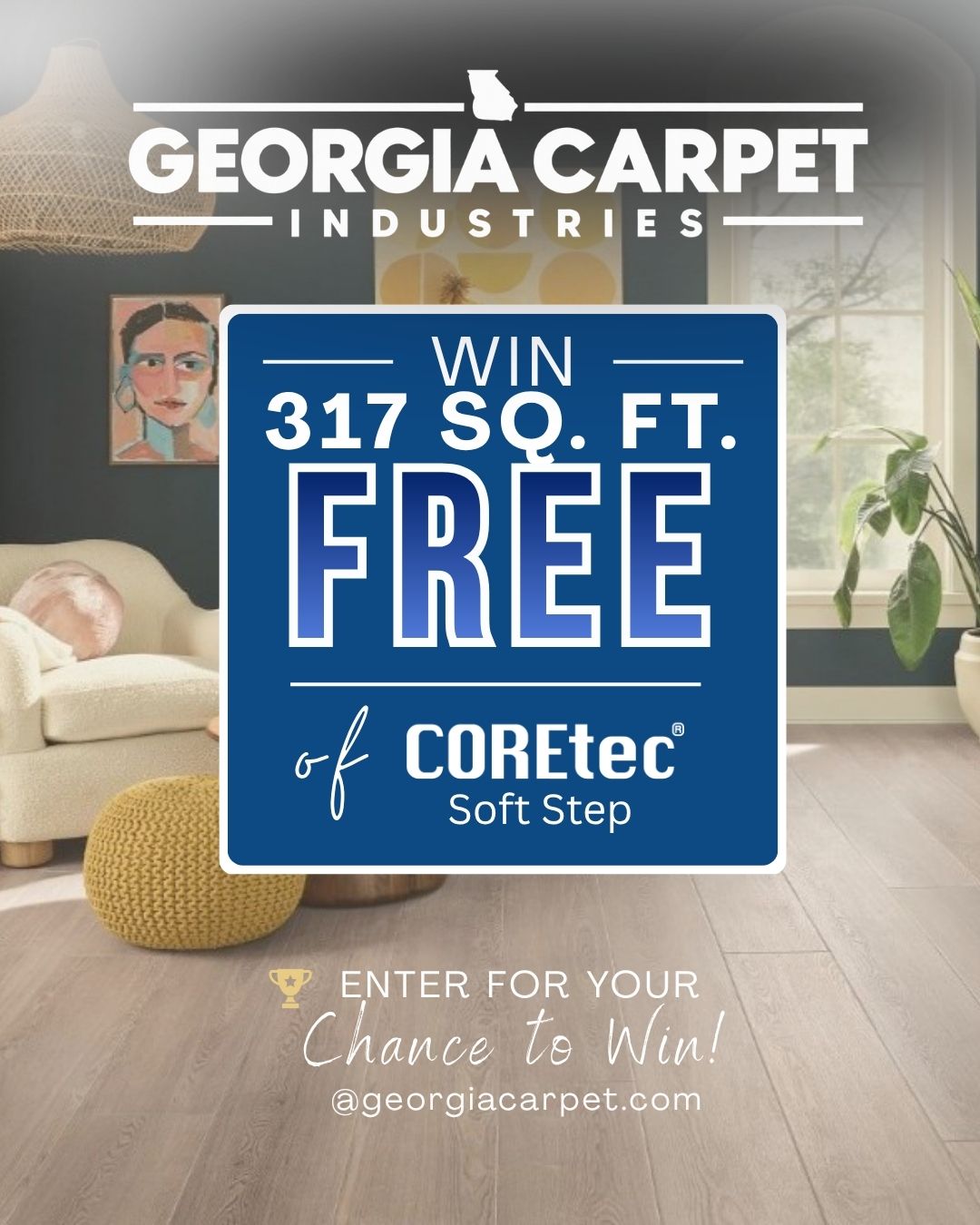 WIN 317.64 SQ.FT of COREtec Premium Soft Step 9" VV810 Luxury Vinyl Plank