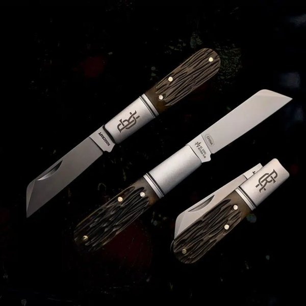 RoseCraft Blades TSA KNIVES EXCLUSIVE Beaver Creek Barlow in Vintage Jigged Bone and D2 Sheepsfoot Blade RCT006-VJB - Free Giveaway