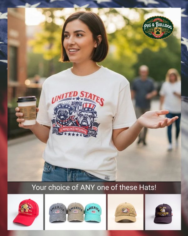 Kennel Club Giveaway! Win a FREE Exclusive USA 250th T-Shirt and Hat! - Free Giveaway