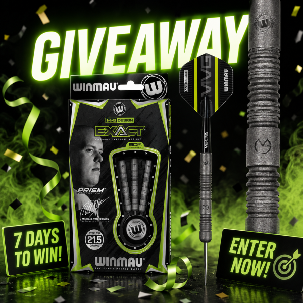 WIN Winmau Michael van Gerwen Exact 90% 21.5g Darts! - Free Giveaway