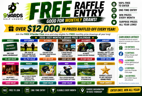 WIN OVER $12,000 IN FREE GOLF PRIZES EVERY YEAR! - Free Giveaway