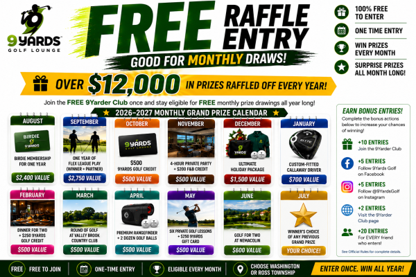 WIN OVER $12,000 IN FREE GOLF PRIZES EVERY YEAR! - Free Giveaway