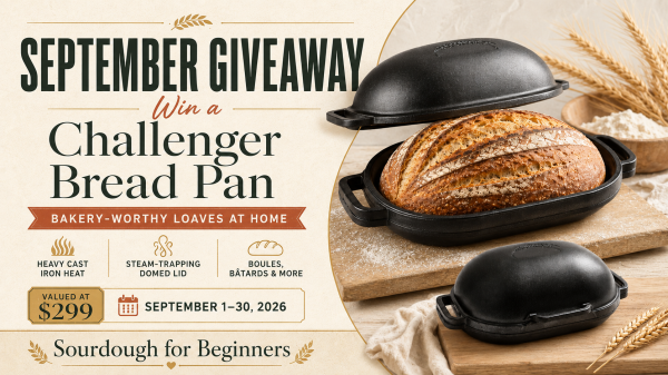 Sourdough for Beginners September 2026 - Challenger Cast Iron Bread Pan - Free Giveaway